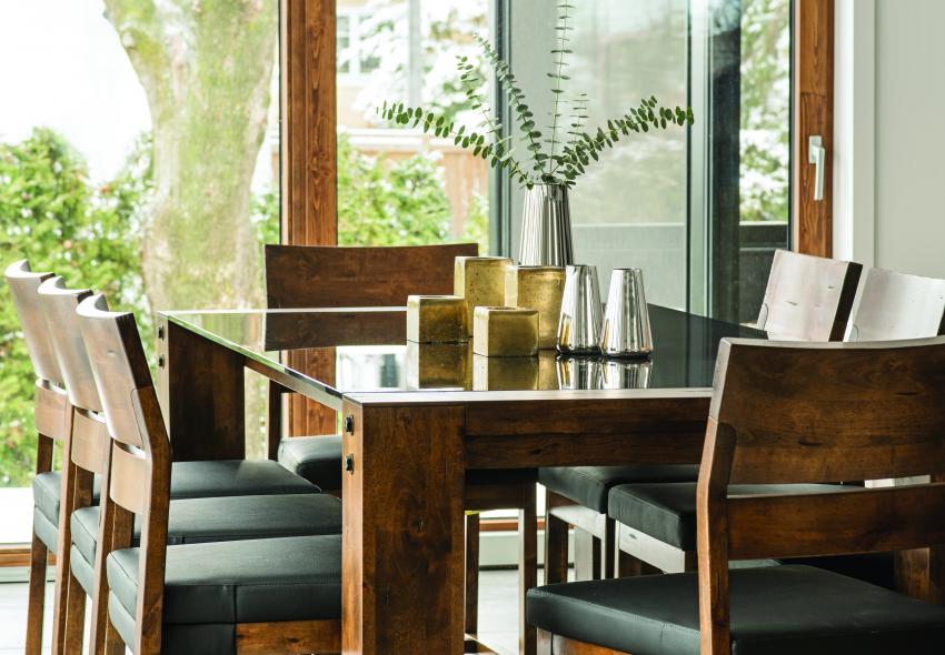 modern rustic dining set